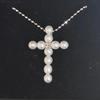 Used TASAKI Silver Pearl Cross Necklace 925