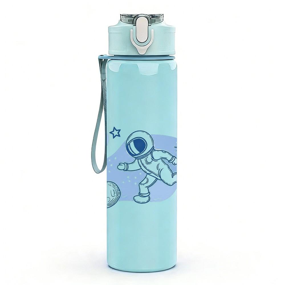 1PC Blue Squirrel Winter Animal Art 750ml Color Plastic Sports Water Bottle Leakproof Flip Straw Lid Suitable for Sports Office Home Use