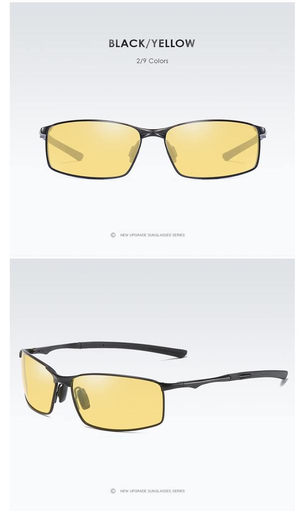 FEISEDY Polarized UV400 Ultra for and B1029 Men's Sunglasses, Square, Small, Protection, Lightweight, Stylish, Driving, Cycling, Fishing, (Yellow)