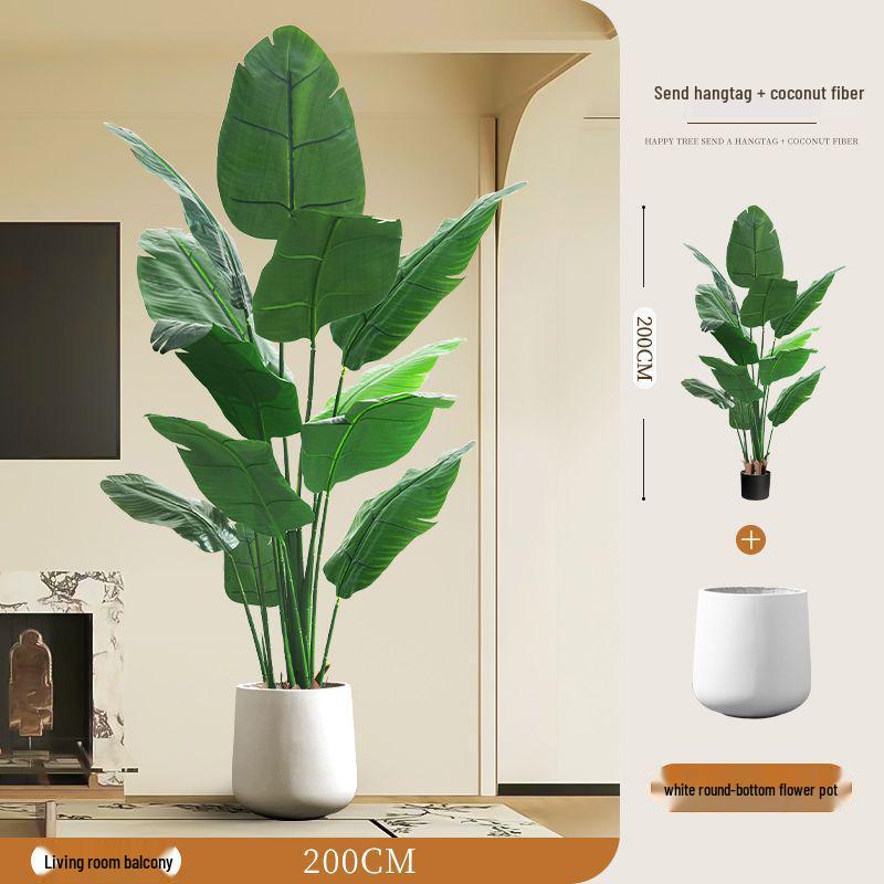 Large Faux Bird of Paradise Tree - Indoor Living Room Floor-Standing Luxury Green Plant Decor