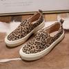 Leopard Print Slip On Women's Canvas Shoes Summer Casual High On Platform Ladies Footwear 2025 New Fashion Vulcanized Shoe Sale