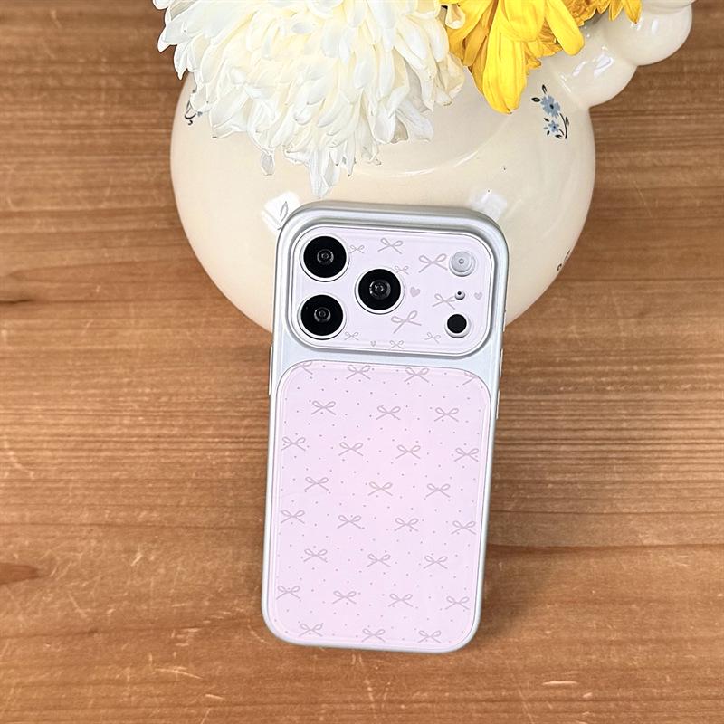 Polka Dot Bowknot Phone Case for iPhone 17/16 Pro Max/15 Pro - Girlish Heart Design iPhone 15