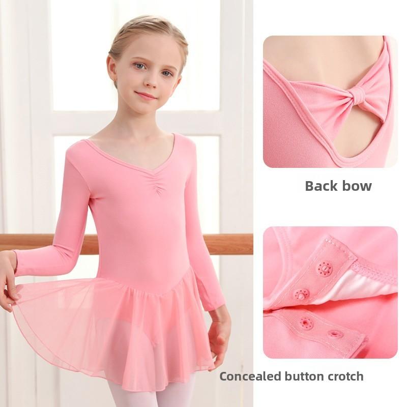 Kids Dance Costumes For Practice With Soft Cotton Fabric And Butterfly Detail