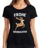 FROHE WEIHNACHTEN Rentier Lichterkette Niedlich Kinder Geschenk Damen T-Shirt