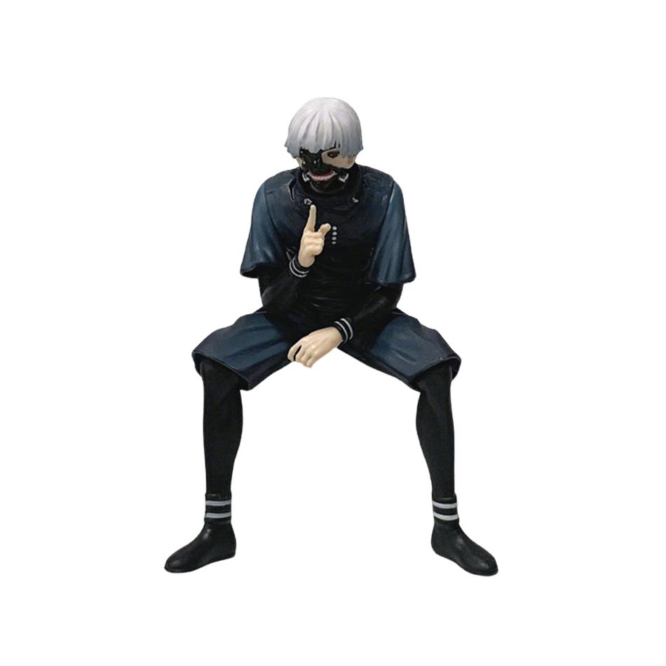 Ken Kaneki Sitting Figure Tokyo Ghoul Replaceable Double Head Double Arms Statue With Base Anime Model Toy Deco Boy Gift