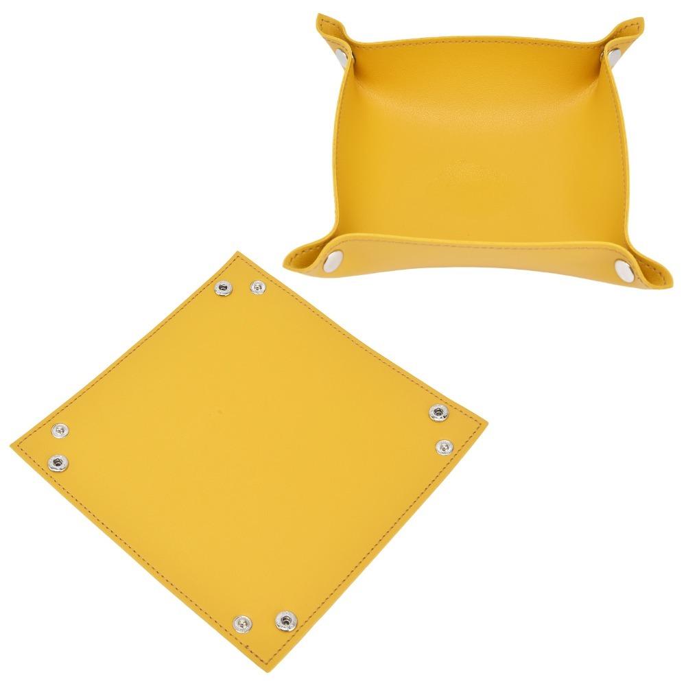 Foldable Key Tray Leather Desktop Accessory Plate Smooth Trinket Holder  Dresser