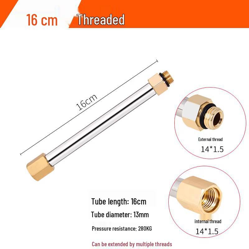High-Pressure Car Wash Gun - Stainless Steel Extension Rod, Brass Joint, Water Spray Gun Accessories.