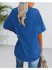 Women's Cotton V Neck Oversized Half Sleeve T Shirt Loose Tunic Top