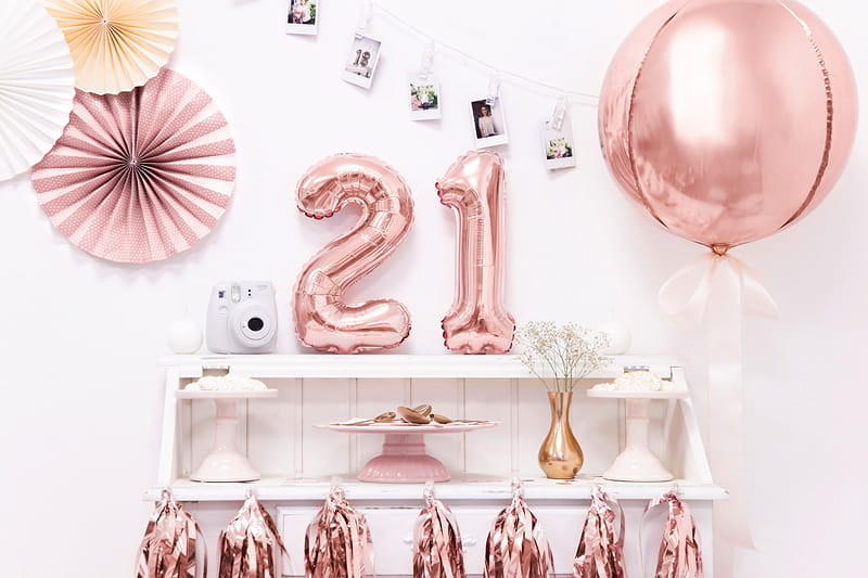 Balon Foliowy Cyfra "2" Różowe Złoto 35 Cm