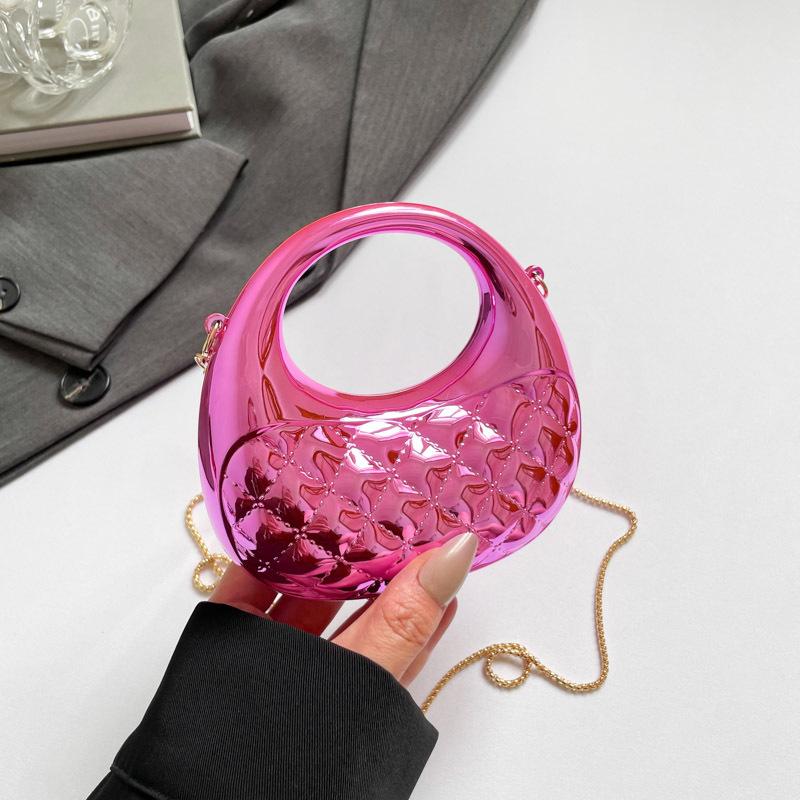 

Candy Rhombus Box Bag 2025 Summer New Banquet Handbag Premium Chain One Shoulder Crossbody Bag Dumpling Bag розовый