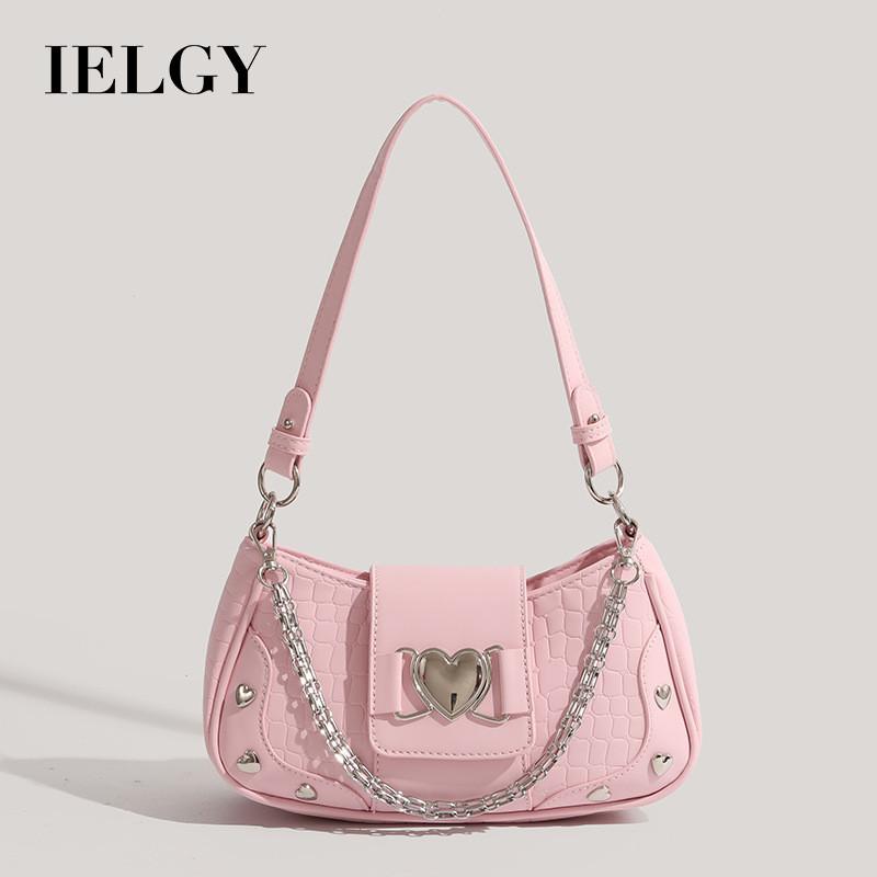 IELGY All-Match Texture Bag Sweet Cool Hot Girl Style One-Shoulder Underarm Bag All-Match Messenger Bag