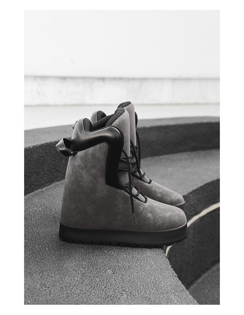 Mocassini Invernali Caldi in Velluto High-Top da Uomo - Giallo Casual Trendy Calzature da Lavoro Stivali in Cotone
