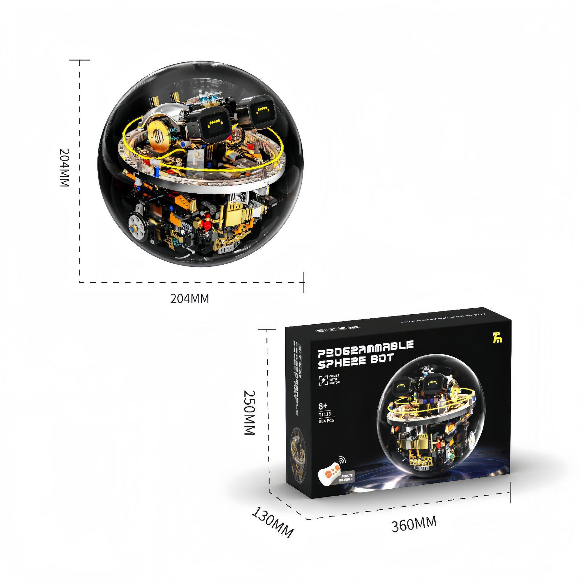 Kuaizhe Tuomu T1113 Sci-fi Robot Ball: Remote Control Programming Building Blocks, Lego Compatible Educational Toy.