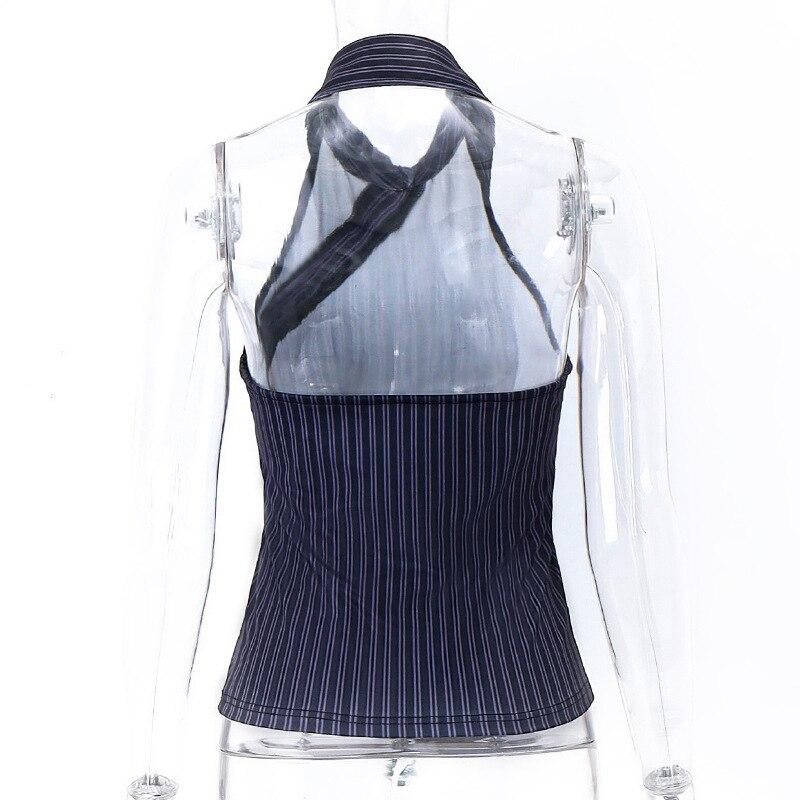 2023 Letní sexy tílka Y2k Tričko Streetwear Halter pro ženy Nepravidelná halenka s diagonální sponou, vesta, párty pro mládež 24819