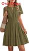 Cotton Floral Bohemian Aline Dress With Ruffle Details For Casual Spring Wear