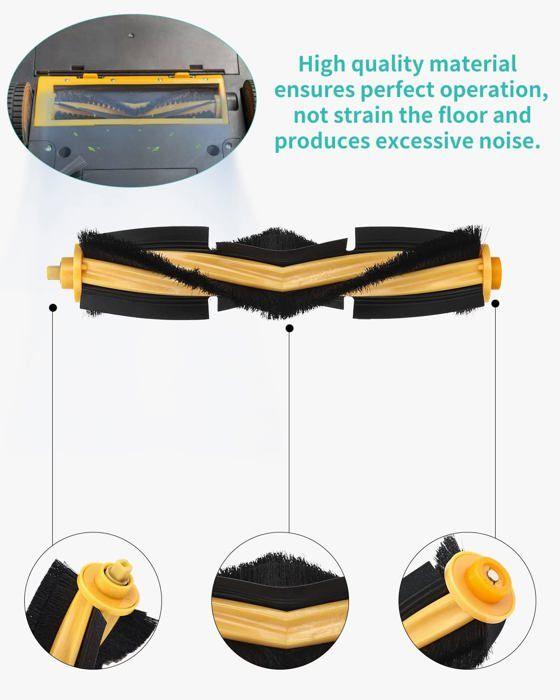 Kit pièces détachées BEIJIYI pour ECOVACS DEEBOT OZMO T8/T5 – 1 brosse principale, 8 brosses latérales, 3 filtres HEPA