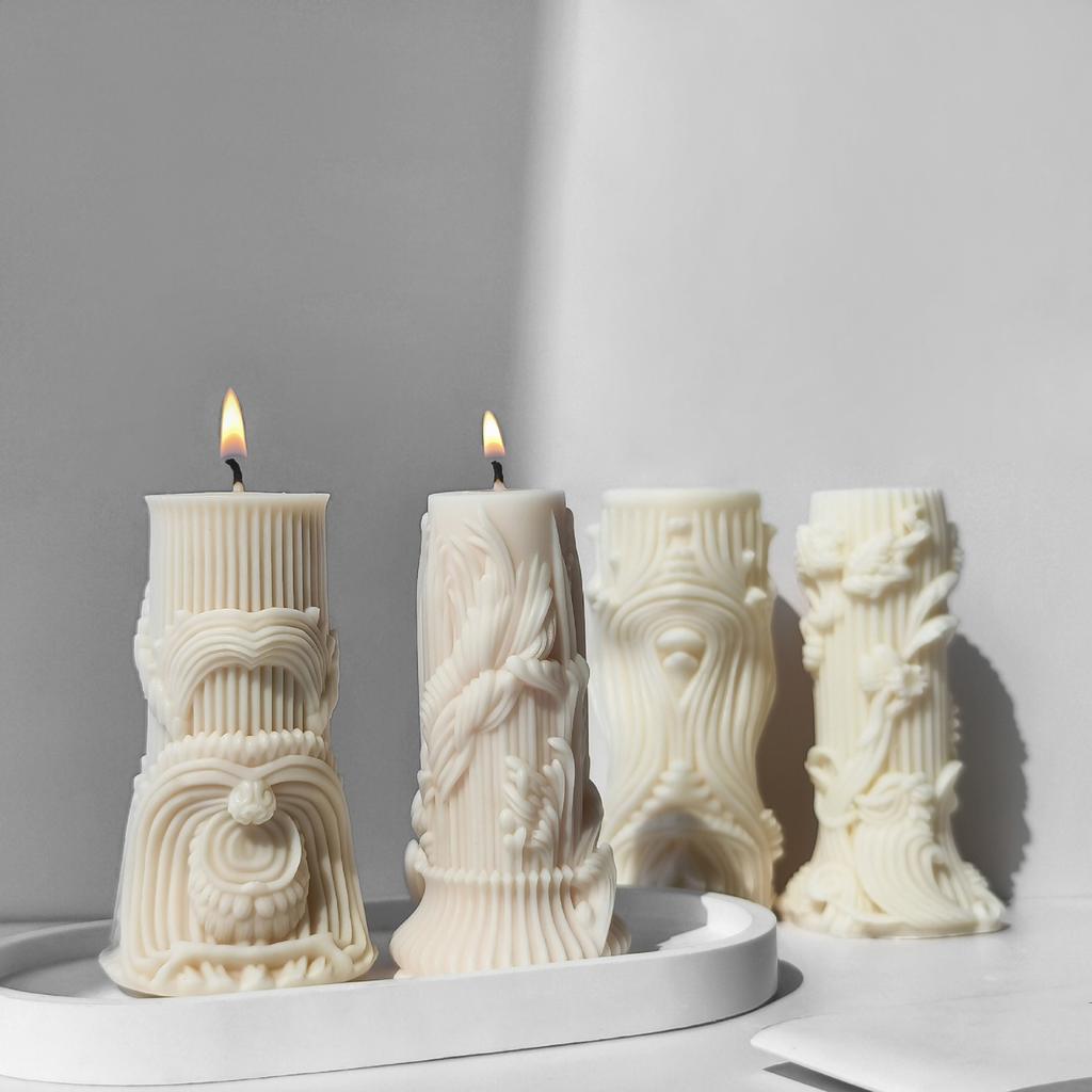 Flexible Silicone Molds Curved Column Shaped Candle Molds Easy Demolding Molds Handmade Candle Mold for Hand-Making