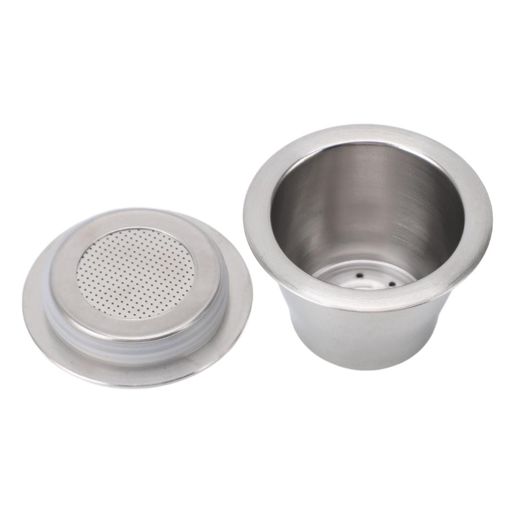 Coffee Capsule Reusable Stainless Steel Coffee Pod with Filter Paper Spoon Brush for Coffee Maker