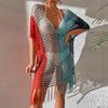 Open-weave Beach Cover-up, Beach Vacation Bikini Outer Cover-up, Swimming Suit, Sun Protection Clothing