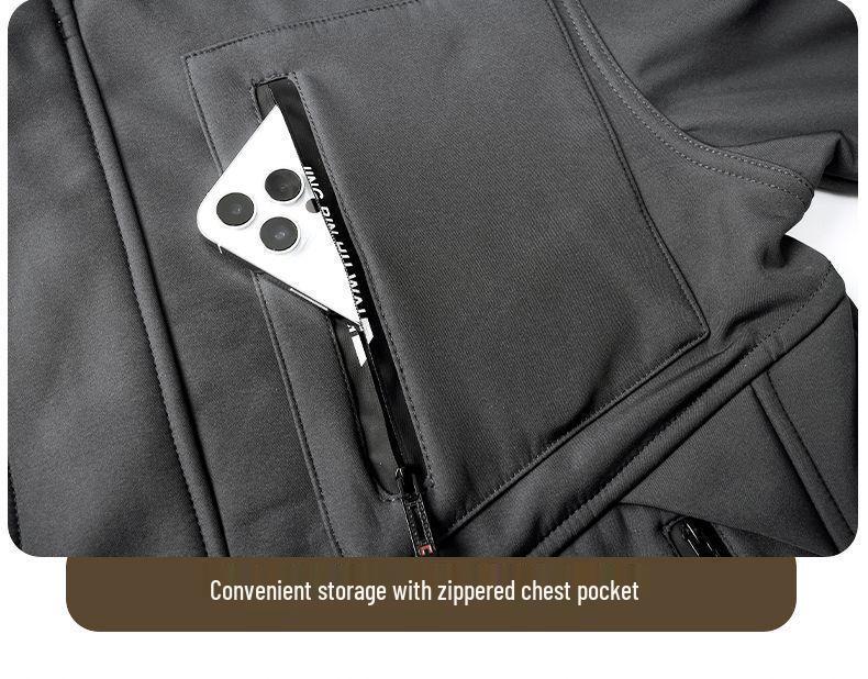 Men's Fleece-Lined 3-in-1 Windbreaker: Waterproof, Windproof, Warm Outdoor Jacket for Autumn and Winter