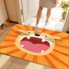 Door Mat Cute Cartoon Lion Face Print Kids Area Rug Playroom Living Room Kitchen Bedroom Entry Decor Washable