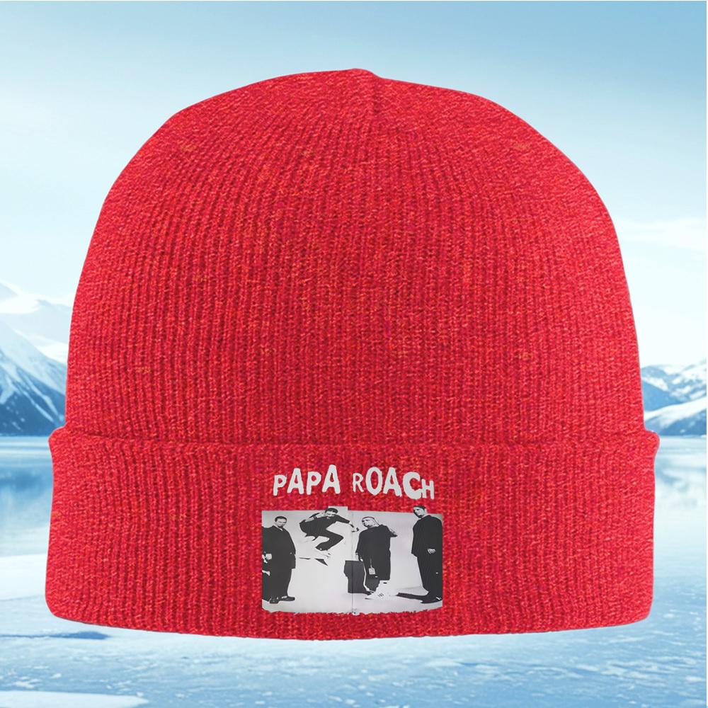 

Papa Roach band members black and white Men Women Unisex Knitted Hat Beanie Pullover Cap Winter Thermal Warm Christmas Outdoor C