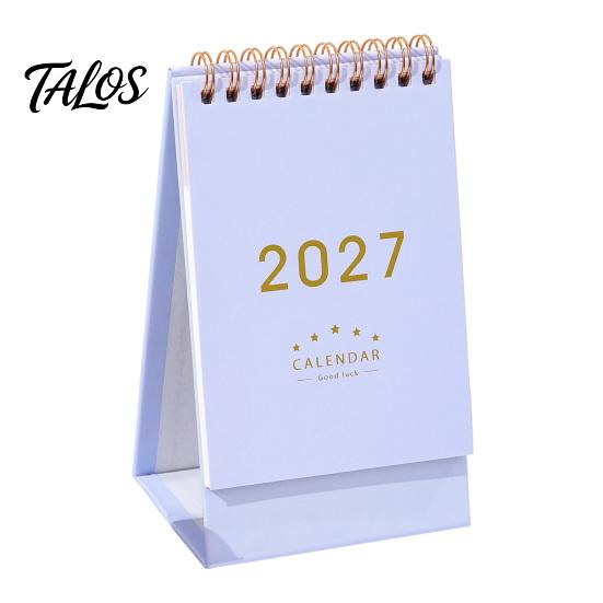 Monthly Organizer for Desk 2027 Calendar, Standing Flip Desktop Minimalist Gold Foil Cover Home Office Accessory Planner, Thick Paper Note Taking,