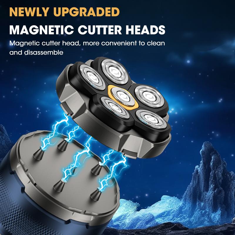 New electric shaver six-blade whole body washable shaver magnetic intelligent bald head machine
