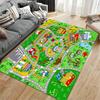 Colorful City Map Playground Rug Non-slip Rug Suitable for Living Room and Bedroom Sofas.