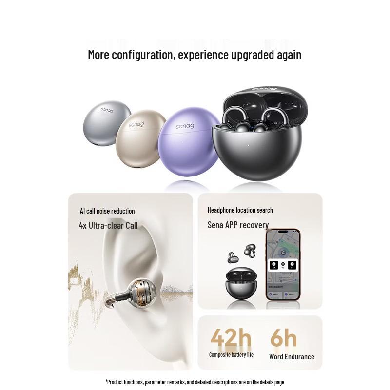 SANAG S6S Ultra Open-Ear Wireless Earbuds with AI Translation