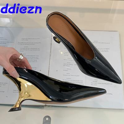 Fashion Pumps High Heels Slides Shoes For Women New In 2025 Fashion Female Pointed Toe Footwear Ladies Strange Heels Shoes Mules