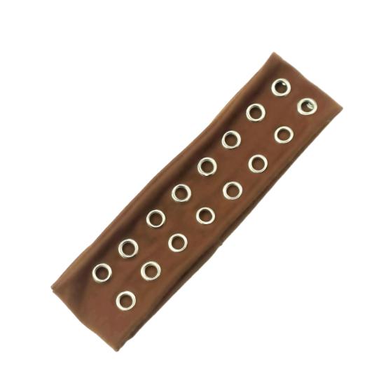 Headband Punk Style Rock Air-eye Decor Hair Band Elastic Fabric Eyelets Punk Headwrap Hair Accessory