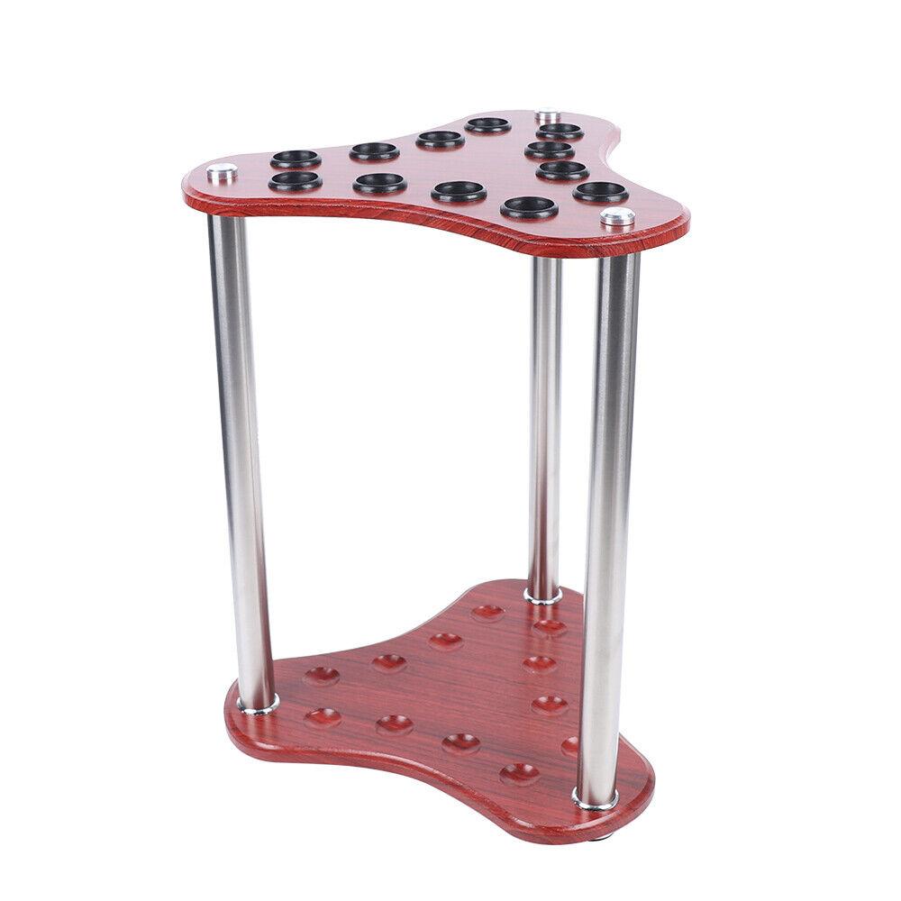 

Wood 12 Hole Pool Cue Rack Corner Pool Cue Stick Rack Floor Stand Billiard Stand коричневий