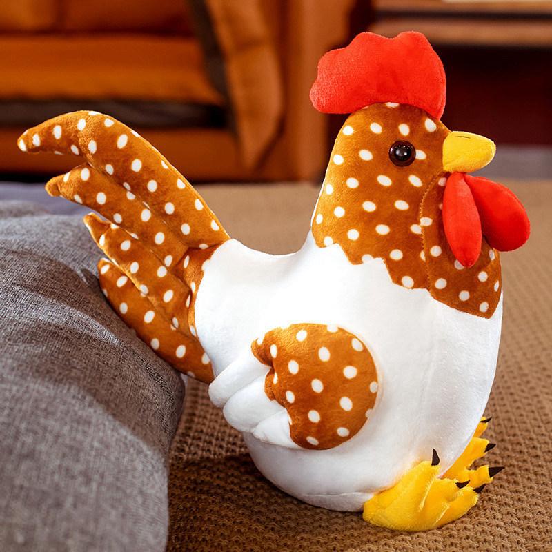 Simulation Chick Big Cock Doll Plush Toy Zodiac Chicken Doll Children Soothing Rag Doll Girl Birthday Gift