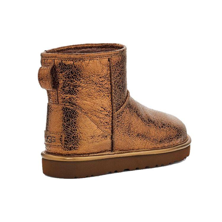 UGG Classic Mini Metallic Sparkle Short Snow Boots Women boots Brown 1125234-BRZ