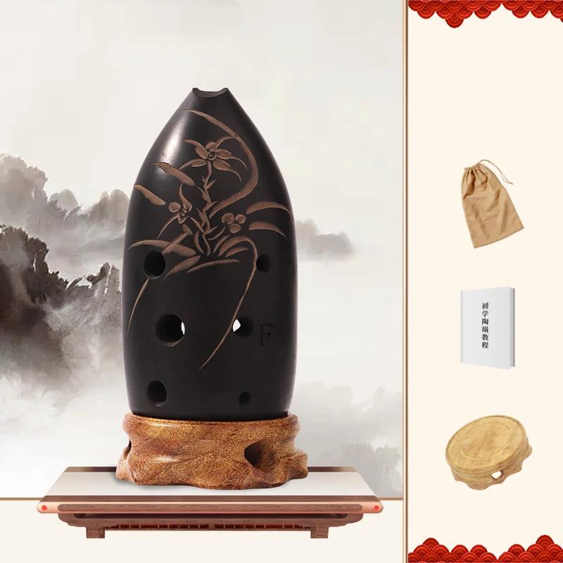 8/10 Holes Chinese Ancient Xun Professional Pottery Ocarina Music Flute F Tone Beginner Practice Traditional Musical Instruments
