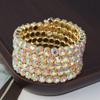 Squisito Bracciale da Sposa con Strass Esagerati per Esibizione sul Palco