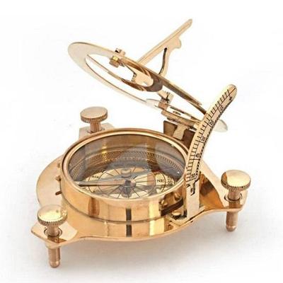 Antik-Messing-Sonnenuhr-Kompass Goldener Flip-Out-Kompass Sonnenuhr-Kompass im Vintage-Look