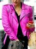 Stylish Collared Jacket Pink Women Genuine Lambskin Real Handmade Leather Jacket Designer