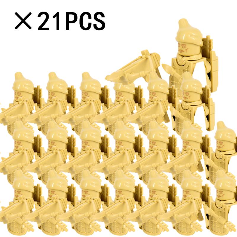 21PCS Medieval Military Soldiers Army Figures Armor Guard Warriors Archer Knights Building Blocks Bricks Toys for Kid Gifts