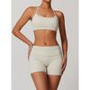 Halterneck Tight Back Yoga Bra for Women with Chest Pad Outdoor Exercise Yoga Clothes Quick-Drying Workout Underwear Bubble Wrap Elastic