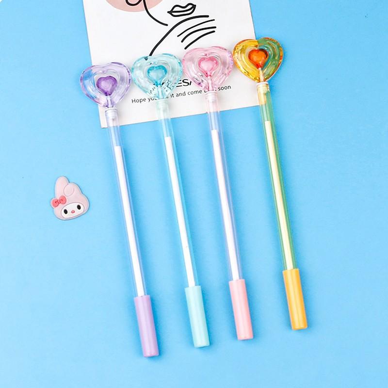 

10 шт., креативные гелевые ручки с кристаллами и сердечками, милые канцелярские принадлежности, студенческие фонтанчики, нейтральная ручка для воды, высококачественные офисные принадлежности