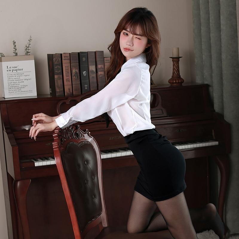 Sex Underwear Sexy Temptation Teacher Nightclub Workplace Uniform Hip Wrap Female Secretary Skirt Suit Queen Fan