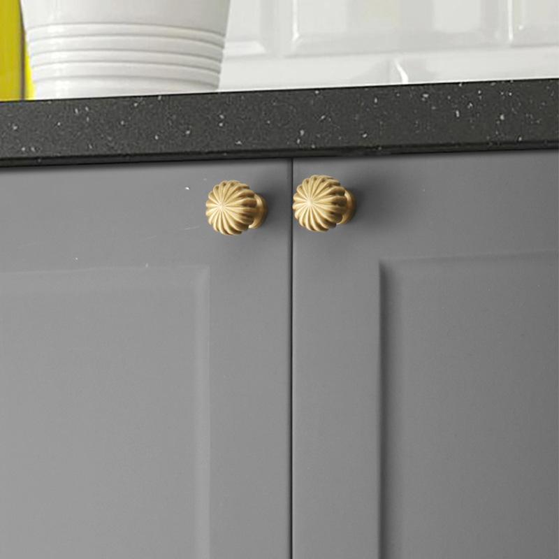 25/30MM European pure Brass Handle solid single hole Cabinet Door Drawer wardrobe gold light luxury copper handle Cabinet Knobs