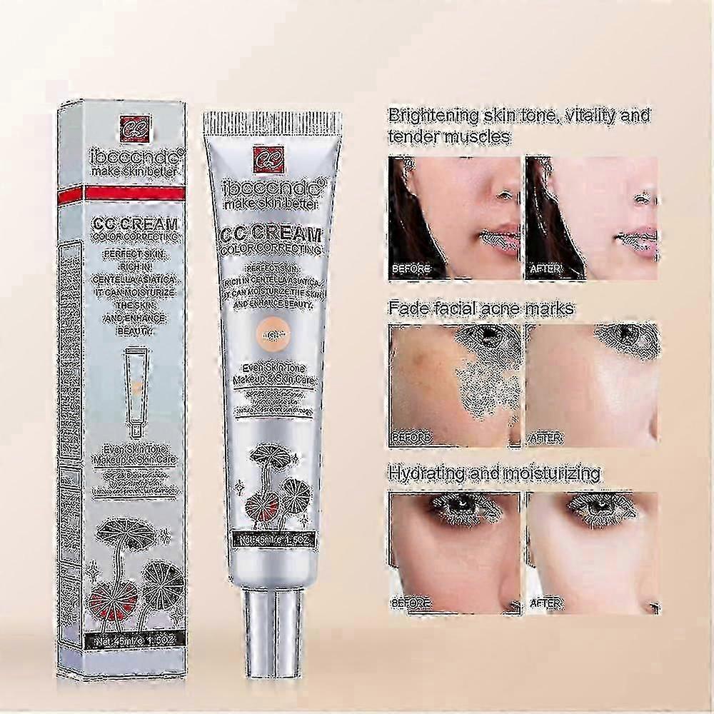 Korean Color Changing Cc Cream- 2 In1 Skincare Makeup,45ml Hydrating Foundation With Centella Asiatica Multi-purpose Pre-makeup Primer Moisturizing