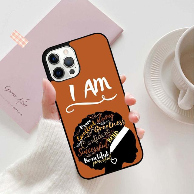 Afro Black Girl Phone Case Back Cover for iPhone 17 Air 16 15 14 13 11 12 Pro Max Plus Shell Coque