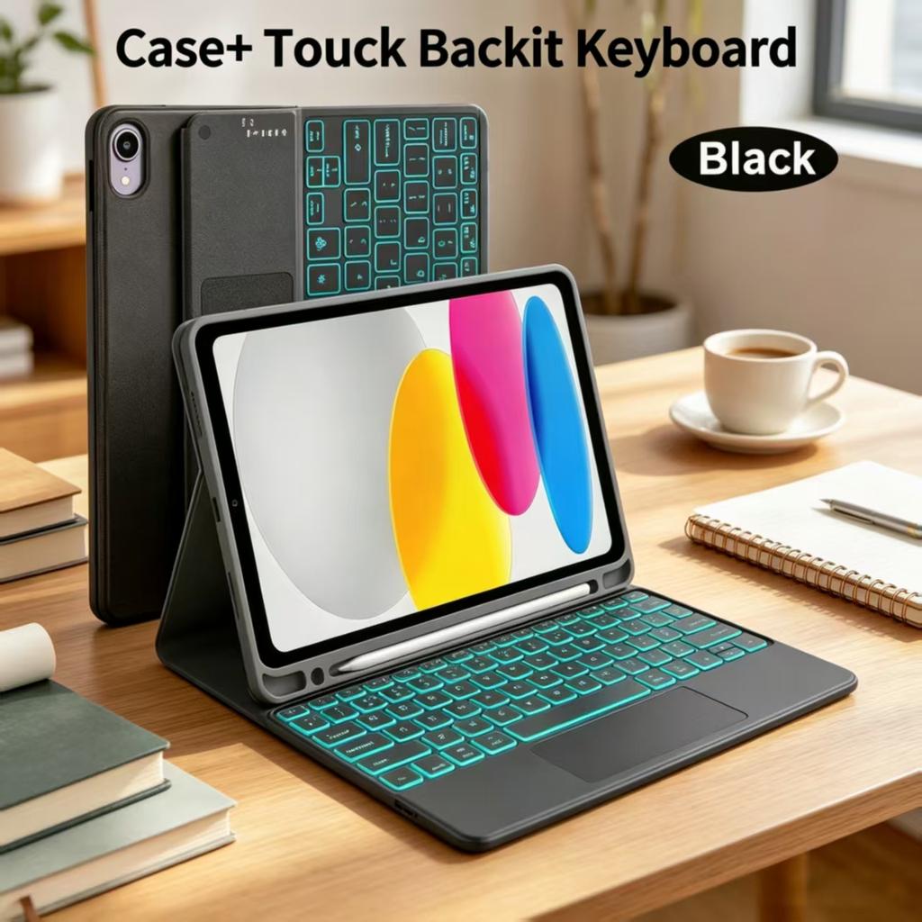 Case for iPad A16/A19 11 Inch /, Wireless Bluetooth Keyboard Case for iPad 10th 10.9 Inch , for iPad Smart Stand Cov
