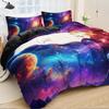 Comforter Galactic Galaxy 3D Space Universe Bedding Kit Large Size Soft Comfort Polyester Digital Print All-Season Use