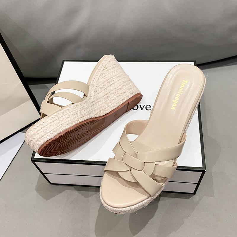 

Новая модная плетеная водонепроницаемая обувь на ультравысоком каблуке-шпильке с пряжкой, женские босоножки, шлепанцы из пеньковой веревки с открытым носком 40 абрикосовый
