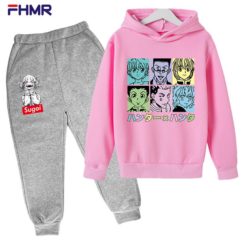 Children's Set Full Time Hunter Printed Sweater Hoodie+Pants